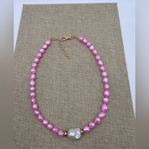 Elegant Pink Pearl Necklace
